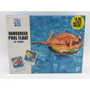 High Five Hamburger Pool Float 39" Round Inflatable For Ages 6+
